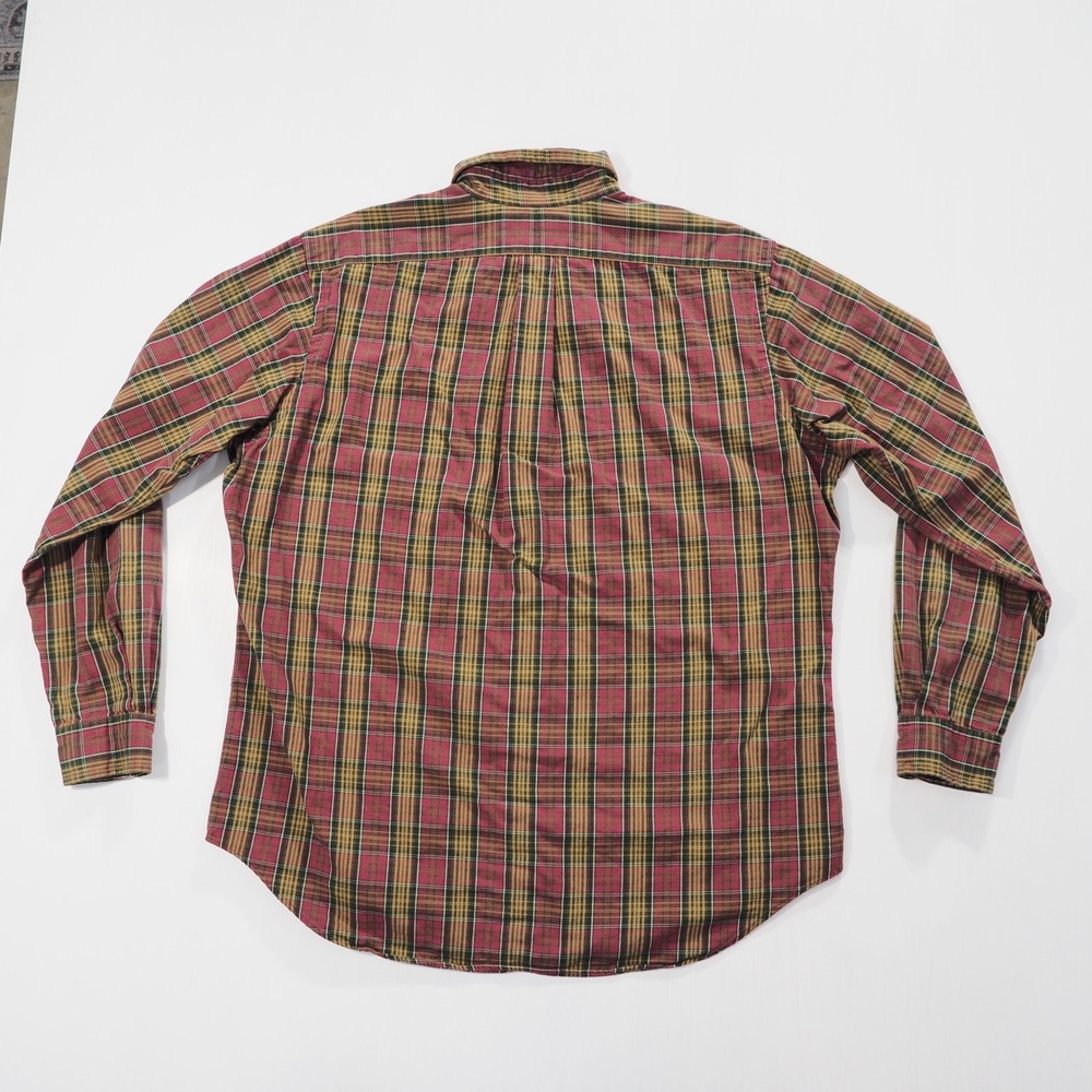 Ralph Lauren Shirt Mens Large Red Plaid Long Sleeve Button Front Cotton Preppy - Picture 2 of 8